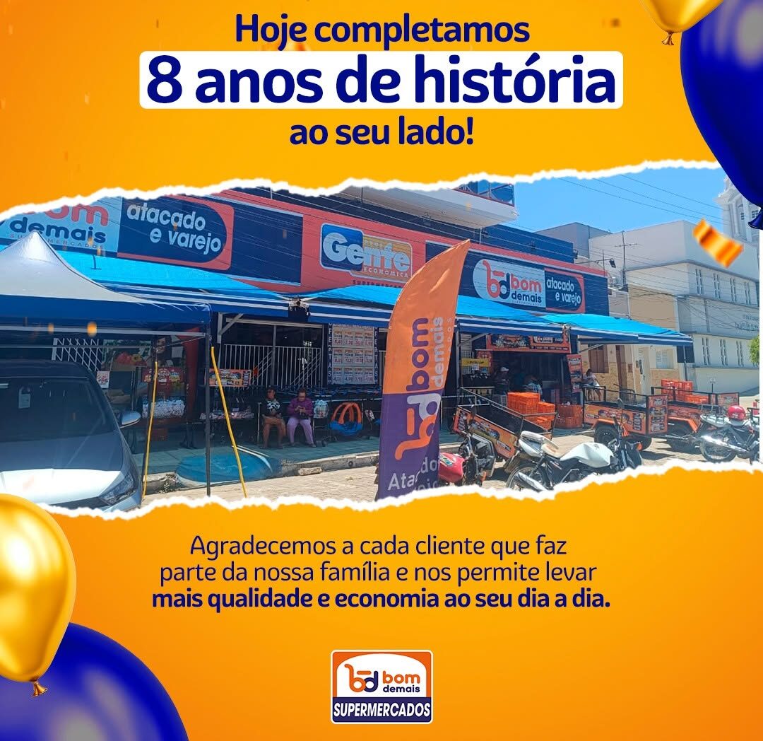 SaveClip.App_465445917_1100996255366973_4456369770356456107_n-e1730759659415 Bom Demais Supermercados comemora 8 anos de Sucesso com clientes e Promoções especiais