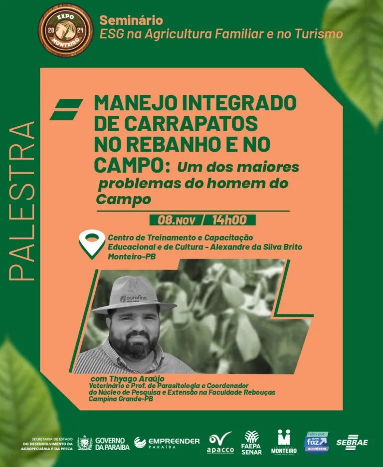 ZA2 Monteiro recebe palestra de destaque sobre manejo de carrapatos com Dr. Thyago Araújo na ExpoMonteiro