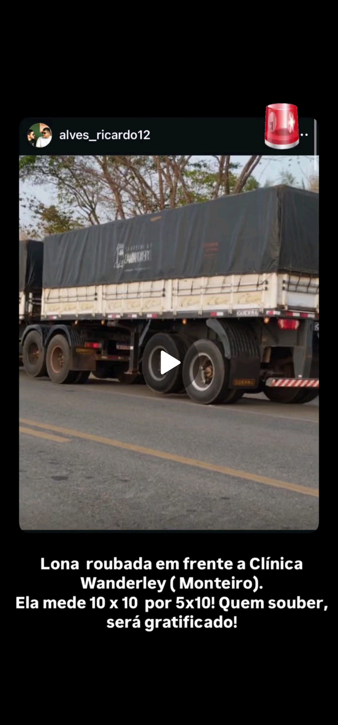 Screenshot_20241230_135348_WhatsApp Furto inusitado em Monteiro: Bandidos roubam lona de Carreta